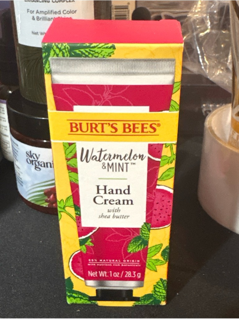Burt's Bees Watermelon & Mint Hand Cream - Yellow & Pink Packaging
